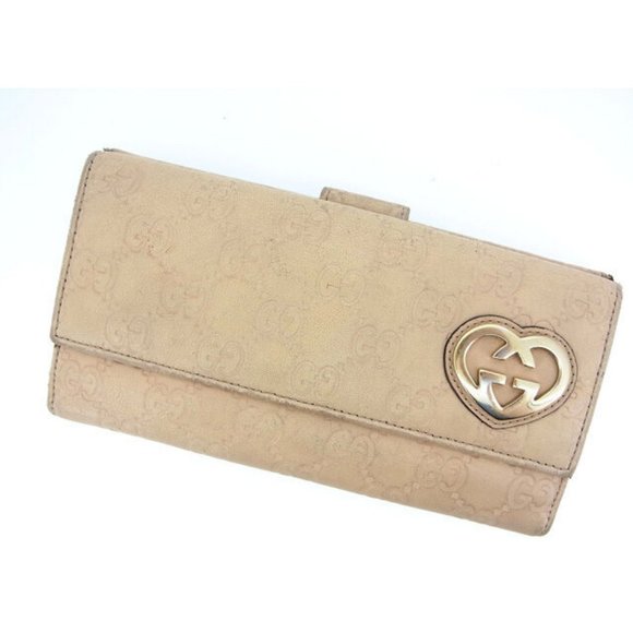 Authentic Gucci Wallet Purse Long Wallet Guccissima Beige Woman  Used - Picture 1 of 5